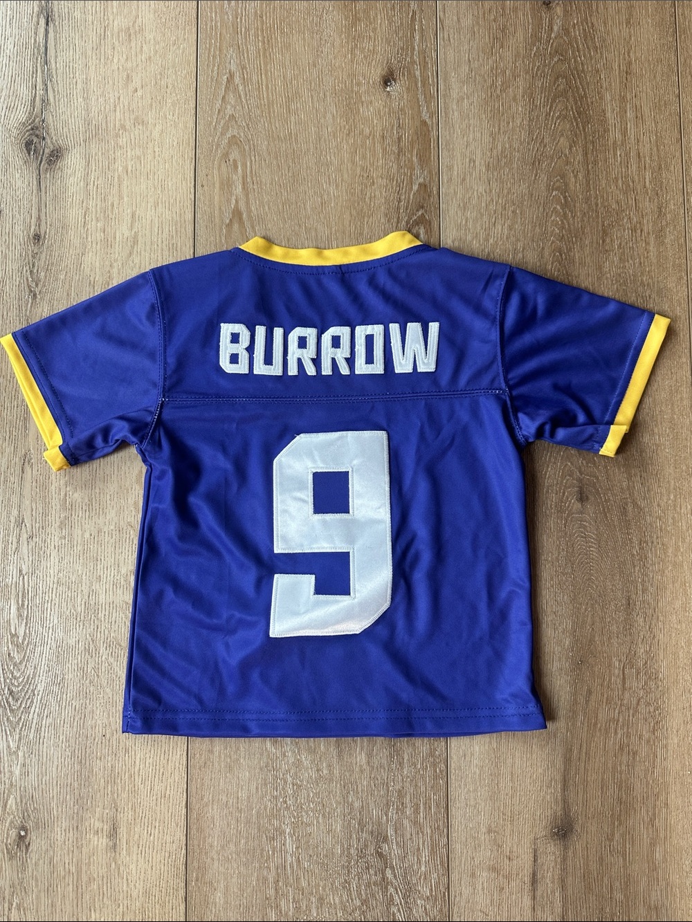 Burrow #9 Purple Gold Football Jersey Kids Toddler Small Stitched EUC